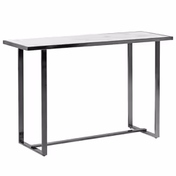 Console Table PLANO Tempered Glass White Marble