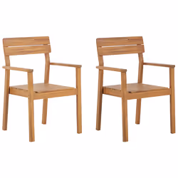 Set of 2 Garden Chairs FORNELLI Acacia Wood Brown