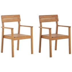 Set of 2 Garden Chairs FORNELLI Acacia Wood Brown