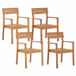 Set of 4 Garden Chairs FORNELLI Acacia Wood Brown
