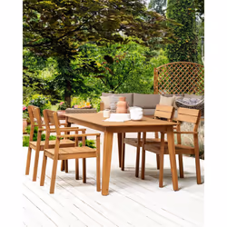 Set of 4 Garden Chairs FORNELLI Acacia Wood Brown