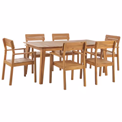 Garden Dining Set 6 Seater FORNELLI Acacia Wood Brown