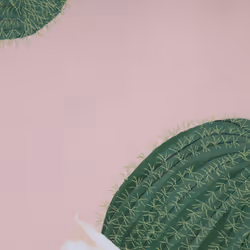 Round Area Rug Cactus Print  120 cm Pink ELDIVAN