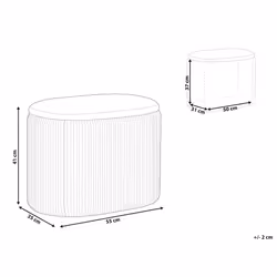 Velvet Storage Pouffe Beige RICHLAND