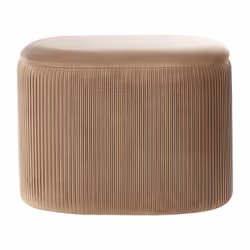 Velvet Storage Pouffe Beige RICHLAND