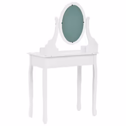 Dressing Table with Mirror and Stool GALAXIE White