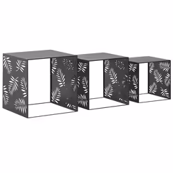 Set of 3 Coffee Tables WALDO Metal Black