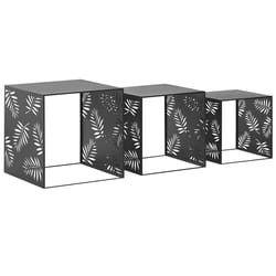 Set of 3 Coffee Tables WALDO Metal Black