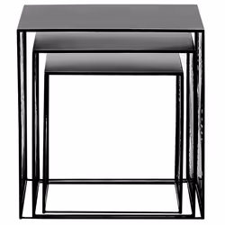 Set of 3 Coffee Tables WALDO Metal Black