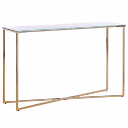 Console Table ROYSE Tempered Glass White Marble