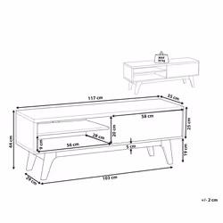 TV Stand BUFFALO Brown/ White