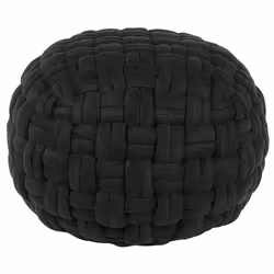 Pouffe HOPA Velvet Black 45 cm 45 cm 35 cm