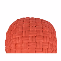 Velvet Pouffe Ottoman 45 x 35 cm Red HOPA