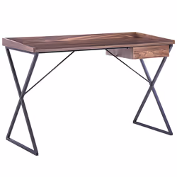 Home Office Desk NOXON Dark Brown 120 cm 54 cm with Storage