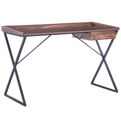 Home Office Desk NOXON Dark Brown 120 cm 54 cm with Storage