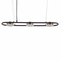3 Light Metal LED Pendant Lamp Black and Brass MALI