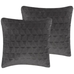 Set of 2 Decorative Cushions LALAM Cotton 45 x 45 cm Grey Geometric Pattern