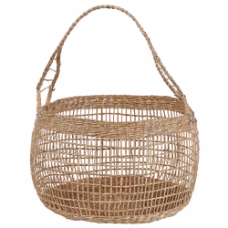Set of 3 Baskets ARAPAIMA Seagrass Natural