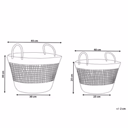 Set of 2 Baskets AROWANA Seagrass Natural