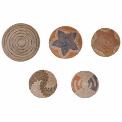 Set of 5 Seagrass Wall Decor Natural PARORE