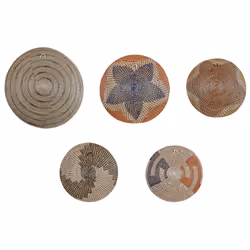 Set of 5 Seagrass Wall Decor Natural PARORE