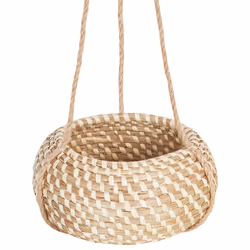 Set of 2 Plant Pots REMORA Wicker 27/22 cm Natural