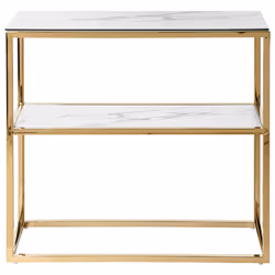 Console Table AZUSA Tempered Glass White Marble