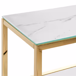 Console Table AZUSA Tempered Glass White Marble