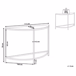 Console Table ORITA Tempered Glass White Marble