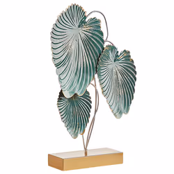 Figurine Leaf SODIUM Metal Teal