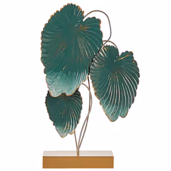 Figurine Leaf SODIUM Metal Teal