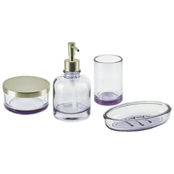 4-Piece Bathroom Accessories Set TELMA Glass Violet