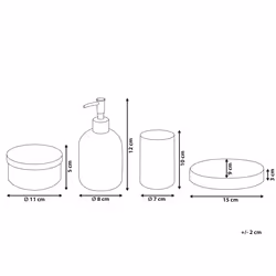 4-Piece Bathroom Accessories Set TELMA Glass Violet