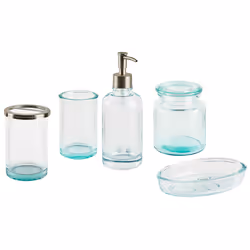 5-Piece Bathroom Accessories Set AMARGA Glass Green