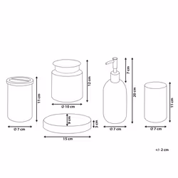 5-Piece Bathroom Accessories Set AMARGA Glass Green