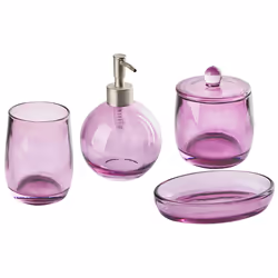 4-Piece Bathroom Accessories Set ROANA Glass Violet