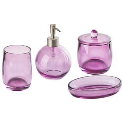 4-Piece Bathroom Accessories Set ROANA Glass Violet