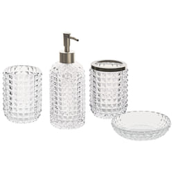 4-Piece Bathroom Accessories Set TAPIA Glass Transparent