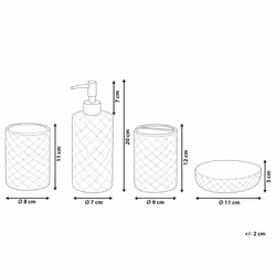 4-Piece Bathroom Accessories Set TAPIA Glass Transparent