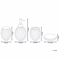 4-Piece Bathroom Accessories Set CANOA Glass Green