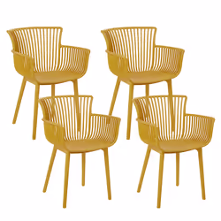 Set of 4 Garden Chairs PESARO Yellow