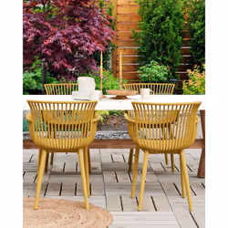 Set of 4 Garden Chairs PESARO Yellow
