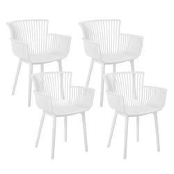 Set of 4 Garden Chairs PESARO White