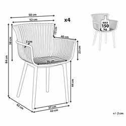 Set of 4 Garden Chairs PESARO White