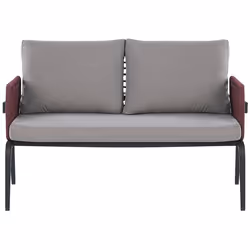 Garden Lounge Set with Table 4 Seater SCIACCA Metal Grey