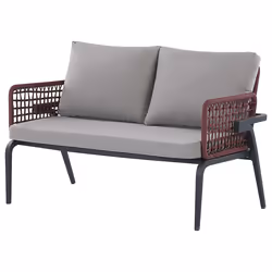 Garden Lounge Set with Table 4 Seater SCIACCA Metal Grey - Additional view 5