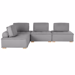 Modular Corner Sofa TIBRO Fabric Grey 4 Seater Right Hand