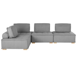 Modular Corner Sofa TIBRO Fabric Grey 4 Seater Right Hand