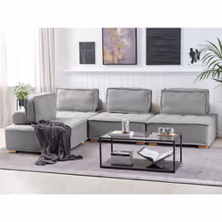 Modular Corner Sofa TIBRO Fabric Grey 4 Seater Right Hand