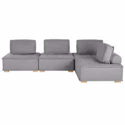 Modular Corner Sofa TIBRO Fabric Grey 4 Seater Right Hand